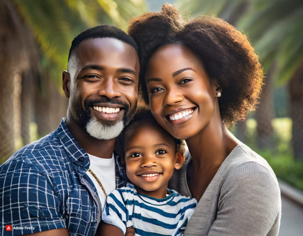 In this heartwarming photograph, a glad family is captured in a scene filled with authentic smiles, symbolizing the profound gratitude that incorporates parenthood. Their little daughter's beaming expression perfectly encapsulates the sentiment of "How do you say thank you for making me a mom." This image radiates happiness and the pure, unadulterated love that a family shares, creating a touching visual of the bond that brings warmth to their hearts.