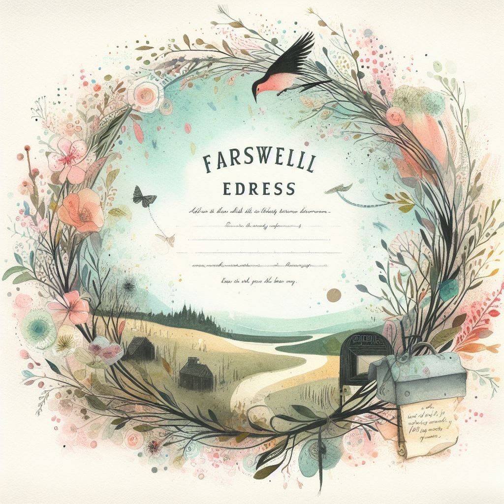 A touching farewell address with a delightful, watercolor-inspired backdrop, demonstrating how do you thank the principal in farewell.