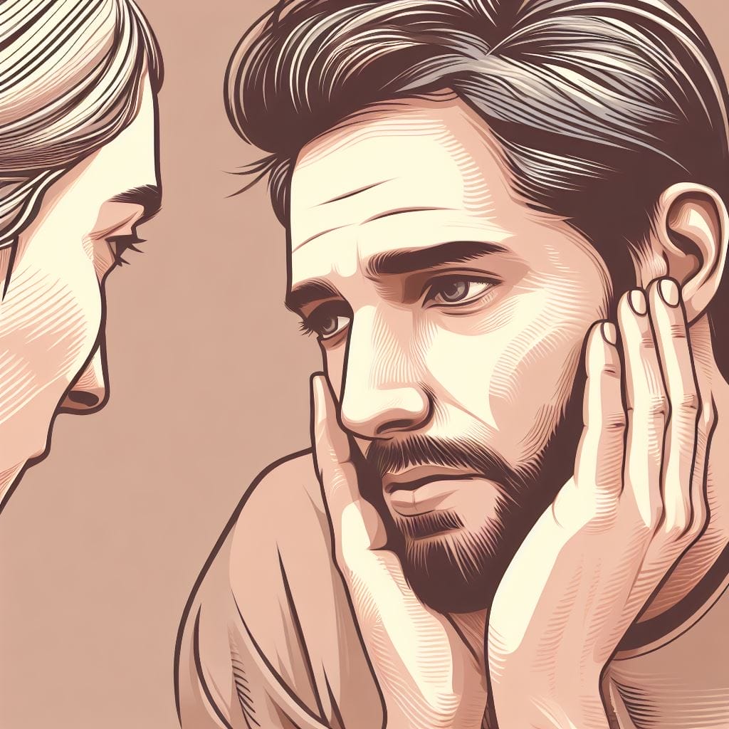 In this image, a man is deeply expressing his love through his eyes to his girlfriend. It's a beautiful representation of "What Body Language Says I Love You," as his gaze conveys a profound and heartfelt affection for her.