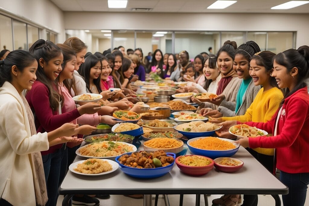 Captivating image capturing elementary students engaged in vibrant cultural awareness activities. The snapshot showcases the enthusiasm as students participate in diverse activities, fostering cultural understanding and appreciation.