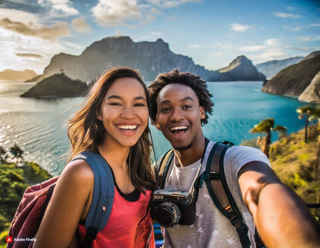 In this captivating image, friends embark on a memorable adventure, creating lasting travel experiences. Their smiles and excitement paint a picture of the deep friendship and shared moments that make us cherish the bonds we have. This is what we mean when we say, 'I am lucky to have a friend like you.'