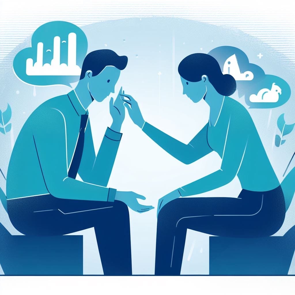 This compelling visual emphasizes the profound impact of attentive communication in empathetic relationships, depicting two individuals actively listening to each other. Explore how empathy almost certainly makes a relationship better through this striking example