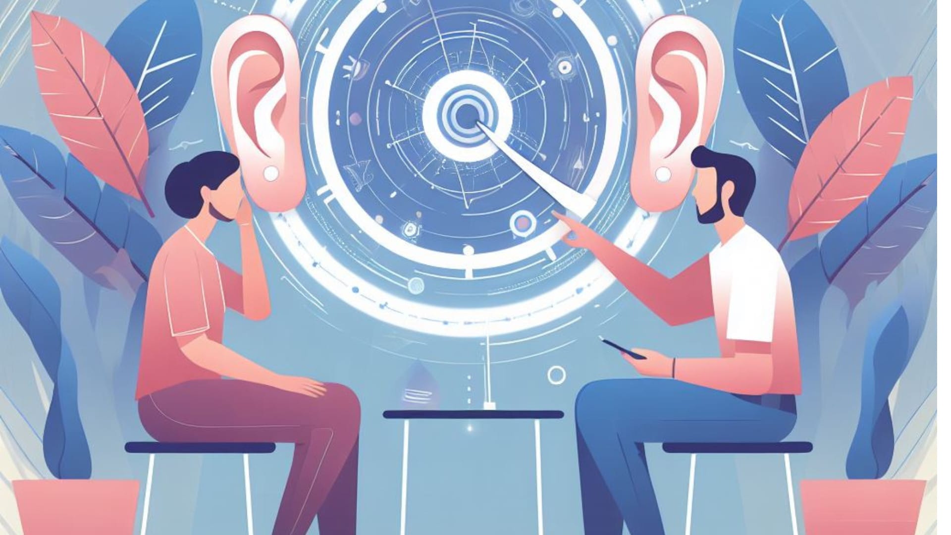 Vivid illustration of the significance of attentive communication in empathetic relationships, featuring two individuals deeply engaged in active listening, highlighting how does empathy most likely improve a relationship.