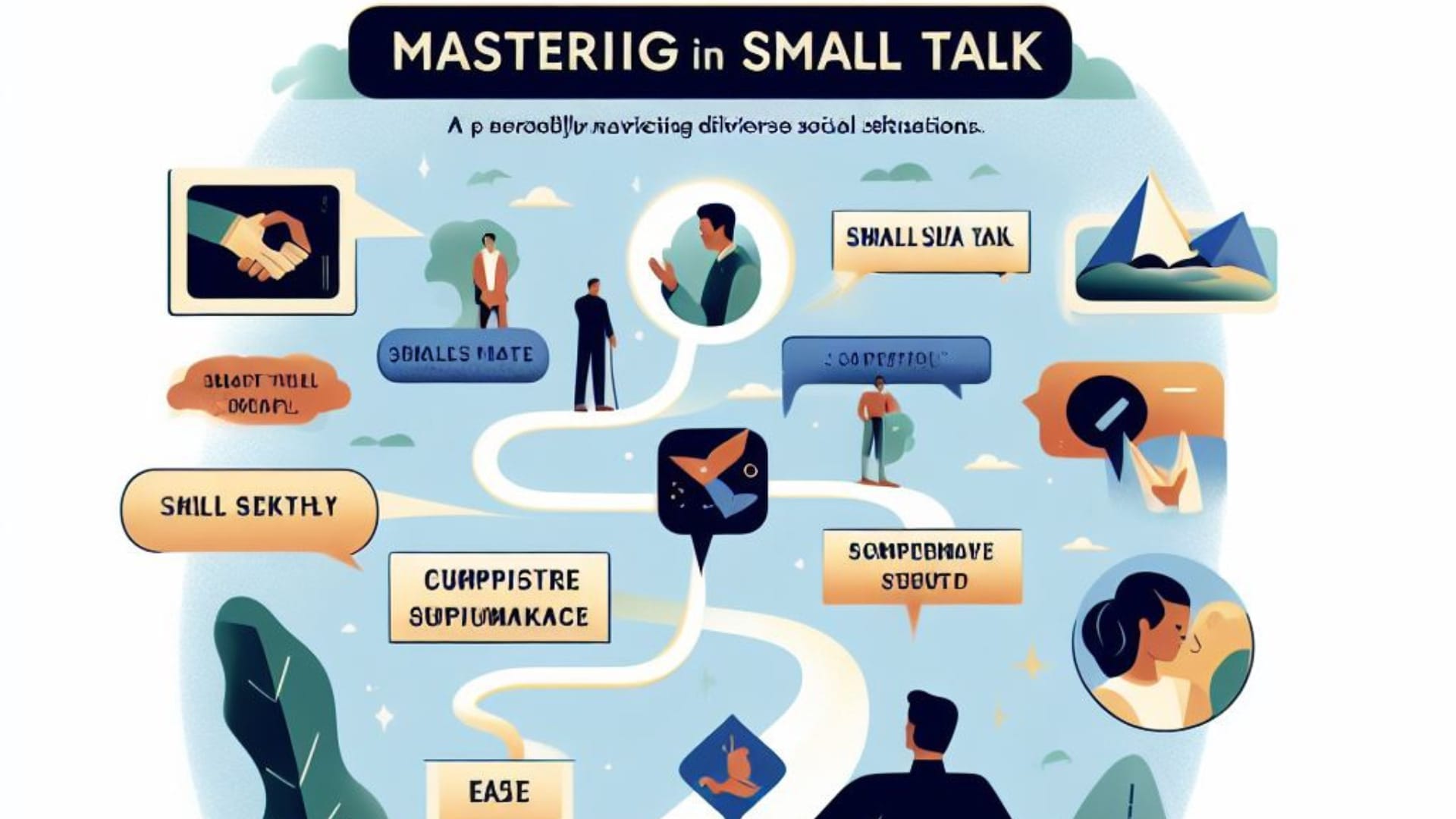 A confident individual excelling in small talk, effortlessly navigating diverse social scenarios. Mastering the art of conversing with strangers showcased in this image, embodying the skills outlined in the comprehensive guide on how to do small talk with strangers.