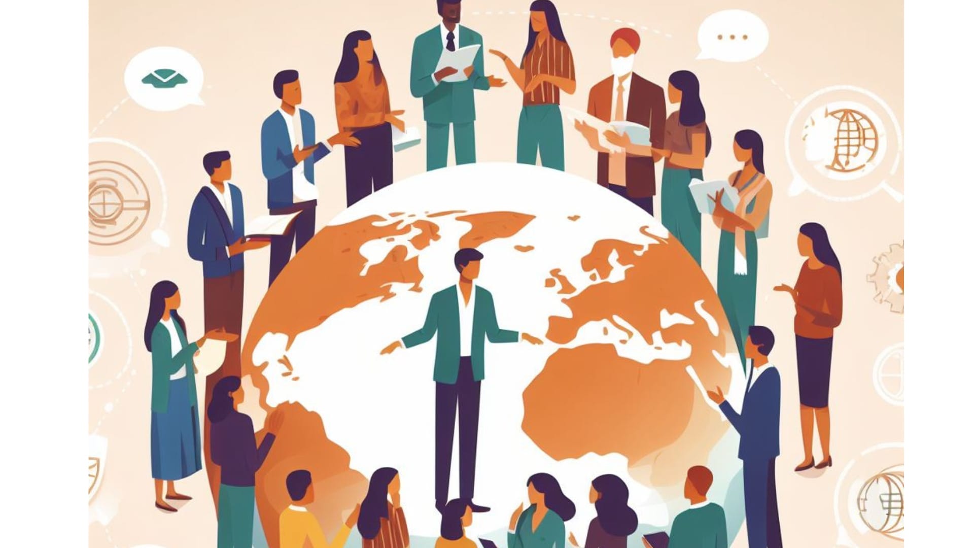 A vibrant image capturing diverse individuals engaged in open dialogue, showcasing the key principles of cultural awareness through effective communication and intercultural understanding.