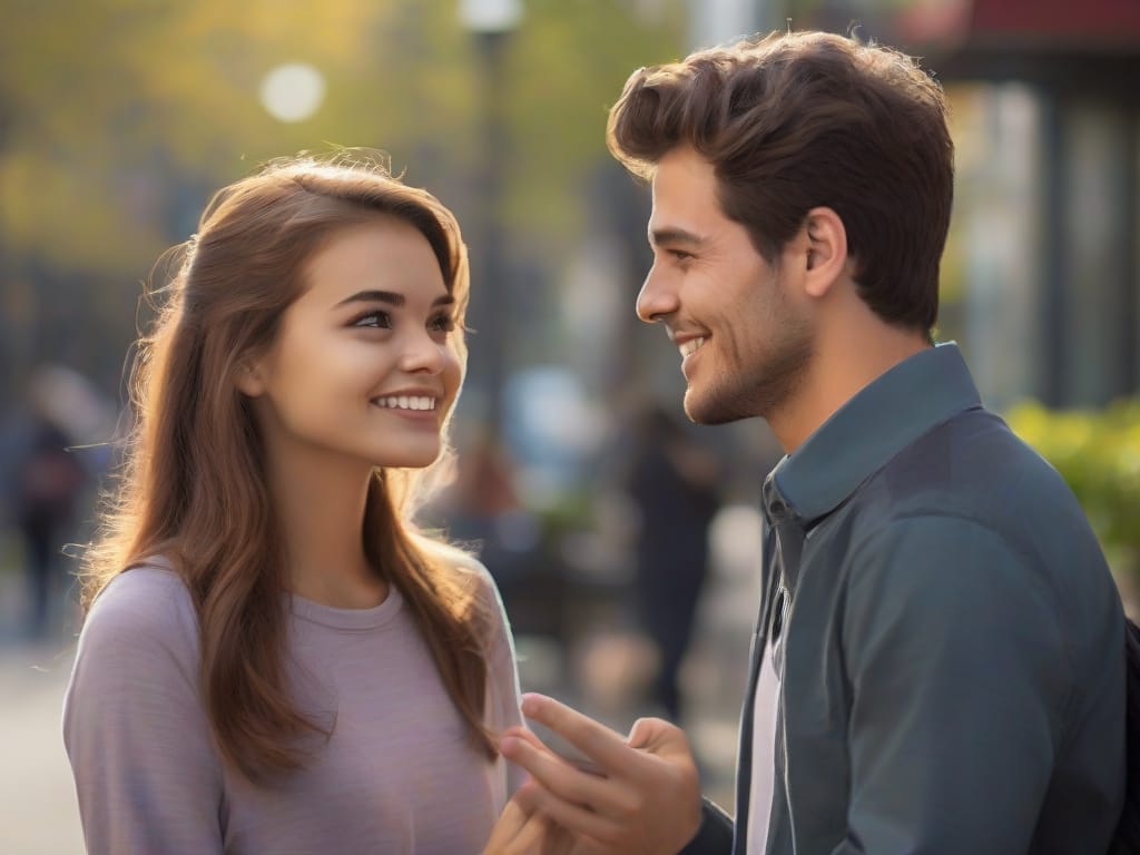 Exploring the meaning when a guy calls a girl beautiful babe: A candid image of genuine compliment and subtle non-verbal cues.