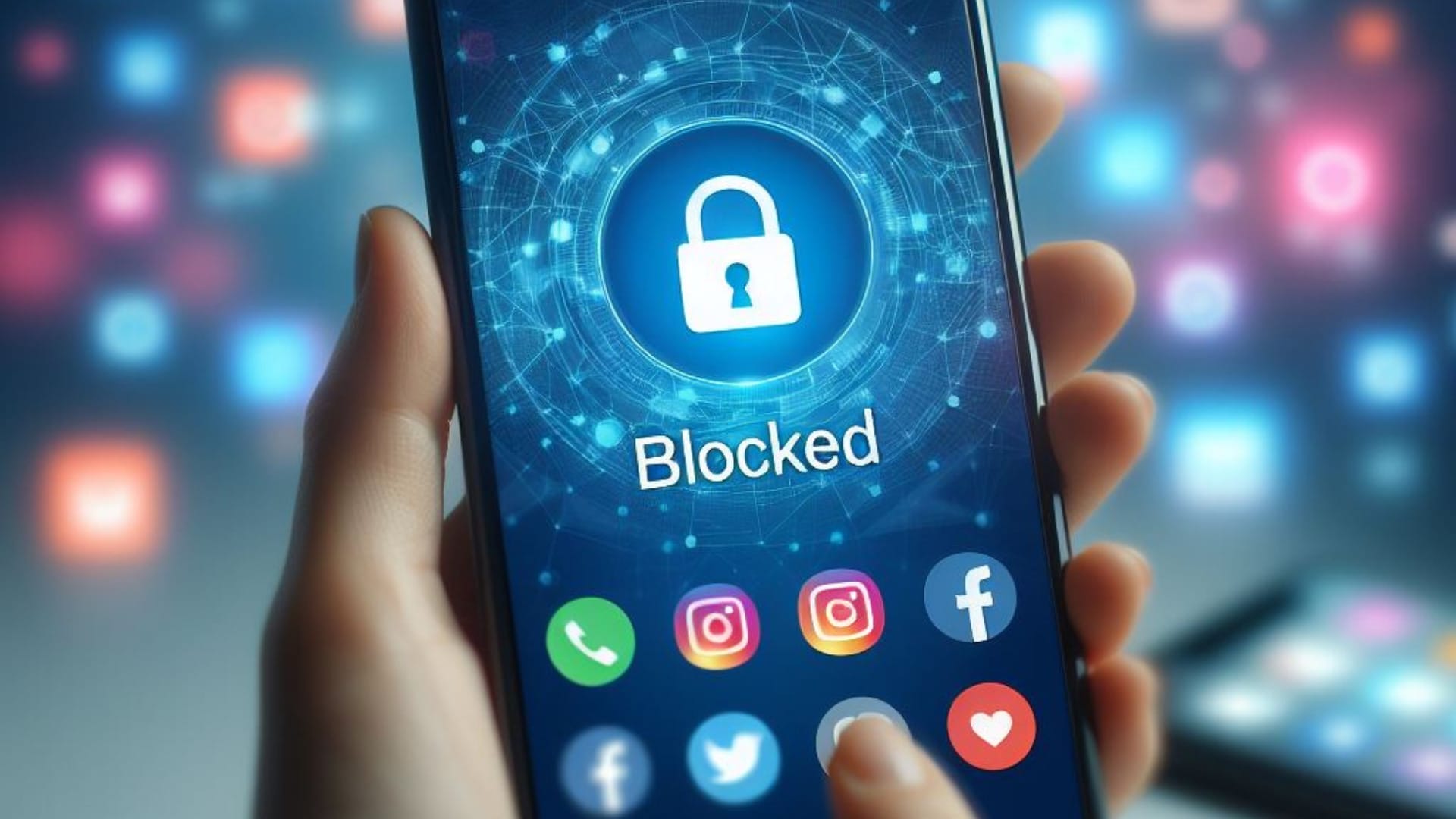 Understanding Relationship Dynamics: Discover what it means when a guy blocks you on a smartphone screen, surrounded by blurred social media icons in the background.