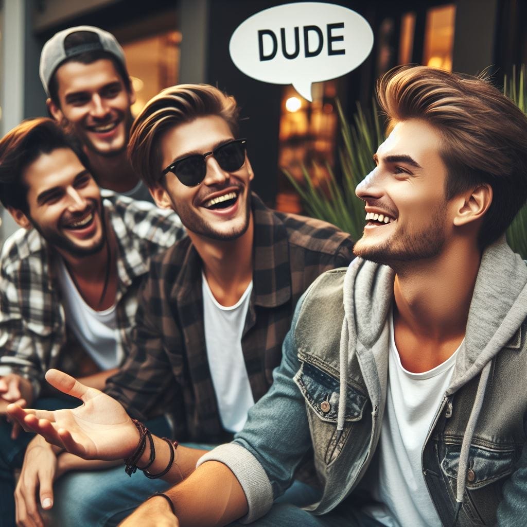 Capture the essence of urban camaraderie – a snapshot of friends in a trendy setting, where one guy, amidst laughter and casual banter, addresses his friend as 'dude.' Unveiling the significance of 'what does it mean when a guy calls you dude' in modern friendships.