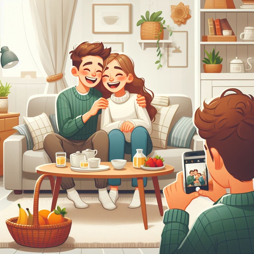 In a cozy living room, a couple shares laughter - the boy replays a snap, capturing the playful moment. What does it mean when a guy replays your snap.