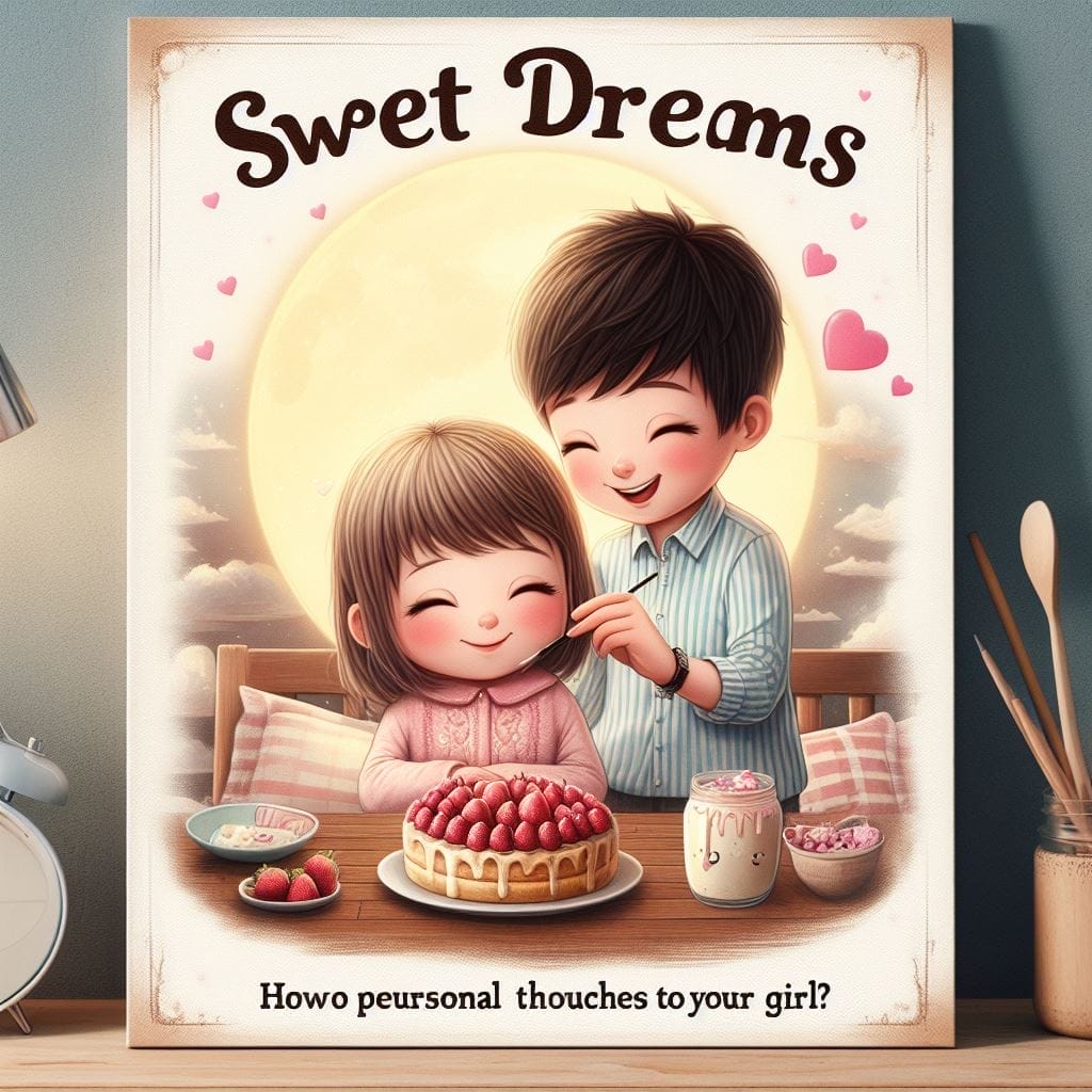 In this poignant image, a boy warmly expresses 'What does it mean when a guy says sweet dreams' to his girl, infusing a unique and personalized touch that elevates the sentiment.