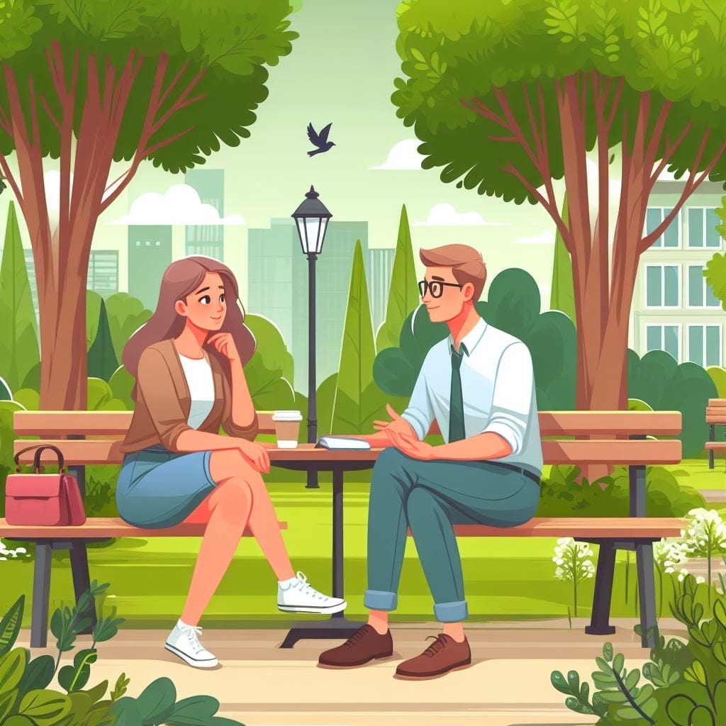  couple enjoys a leisurely conversation in a tranquil outside place, surrounded by the aid of nature's beauty. What does it mean that a man talks sexually to you? 