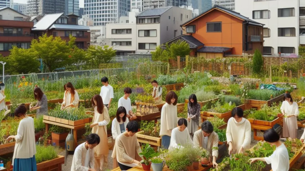 Tokyo community garden showcases people cultivating native plants, exemplifying the universal language of nature for promoting 'Why Cultural Understanding is Important.