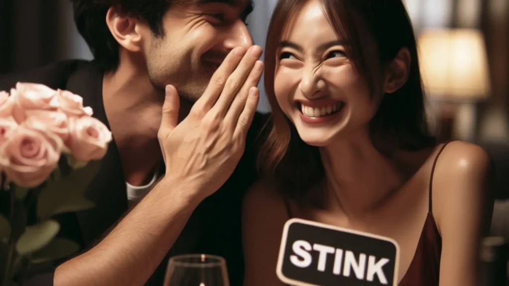 Discover the meaning behind 'What does it mean when a guy calls you stink?' as a 30-year-old playfully teases his 25-year-old spouse during a romantic supper.