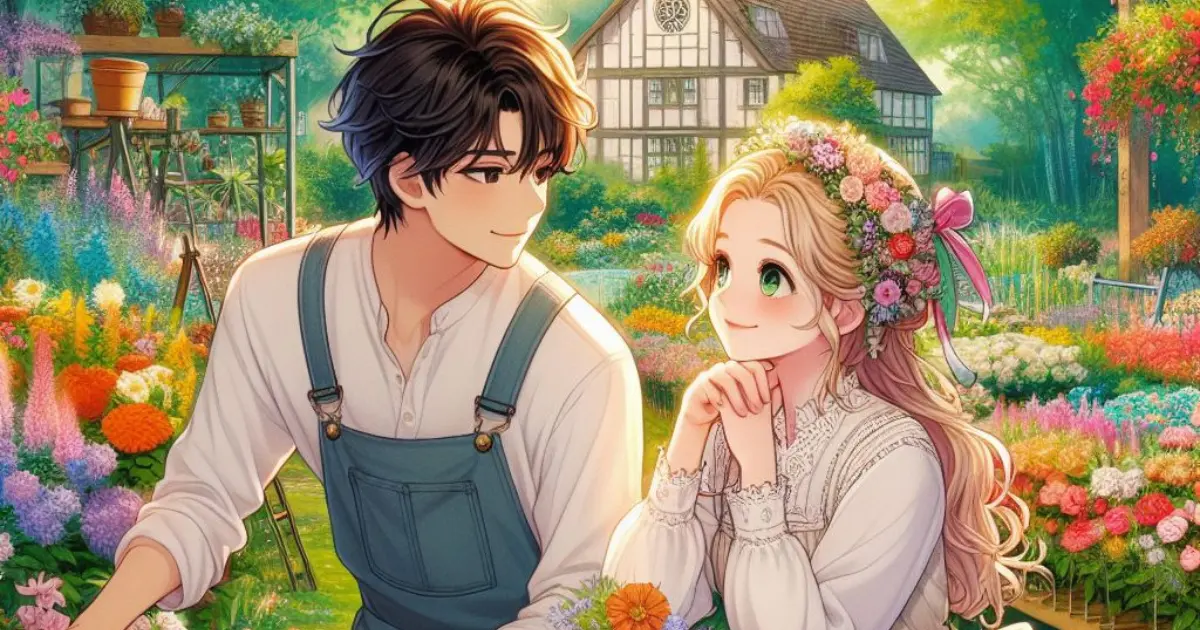 In a vibrant garden filled with blooming flowers, the couple tends to their garden. The boy steals glances at the girl with a shy yet endearing blush, prompting the question: what does it mean when a guy blushes and smiles at you?