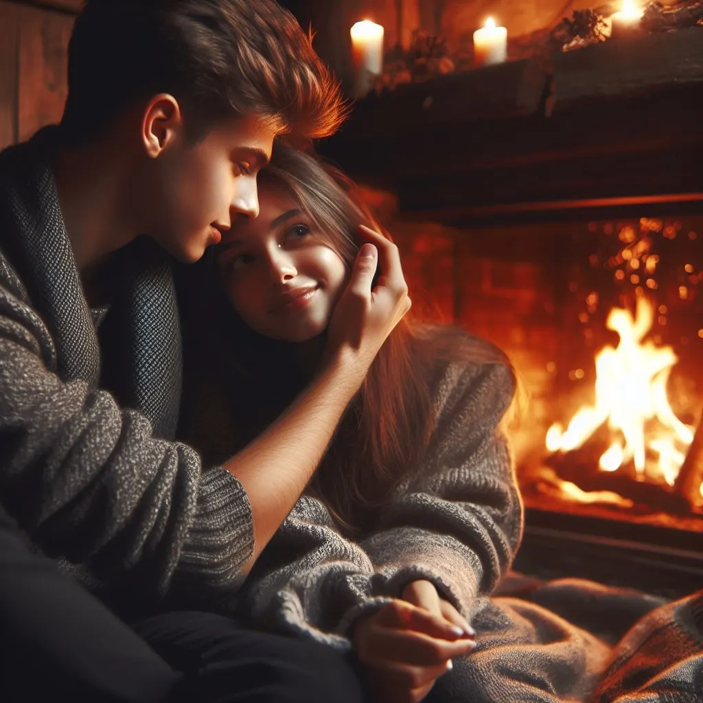The couple nestled in the front of a crackling hearth in a comfortable cabin. As they percentage intimate communique, the boy tenderly strokes the woman's cheek, conveying warm temperature and affection. What does it imply while a guy strokes your cheek?