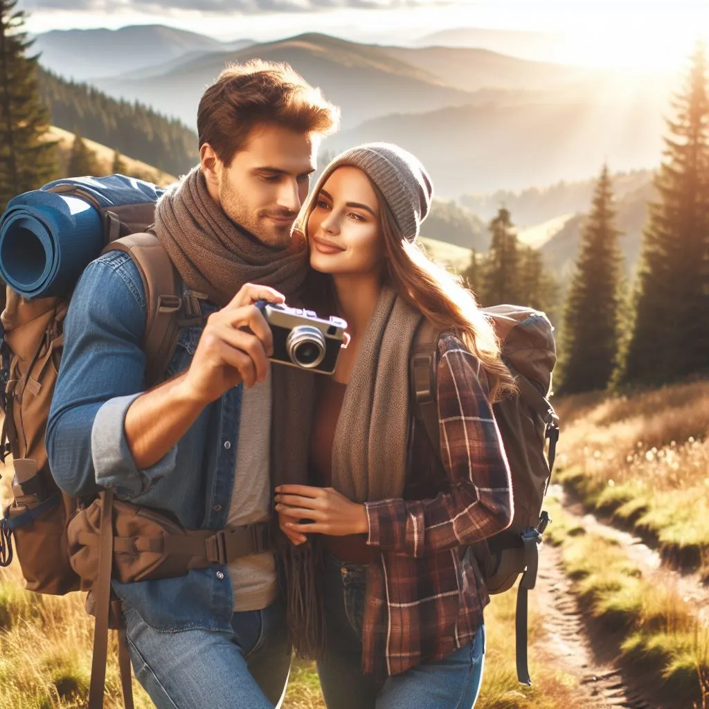 A guy takes snapshots of scenic landscapes whilst trekking or biking together with his female friend, sparking curiosity about the which means of "what it means while a man texts you every day.