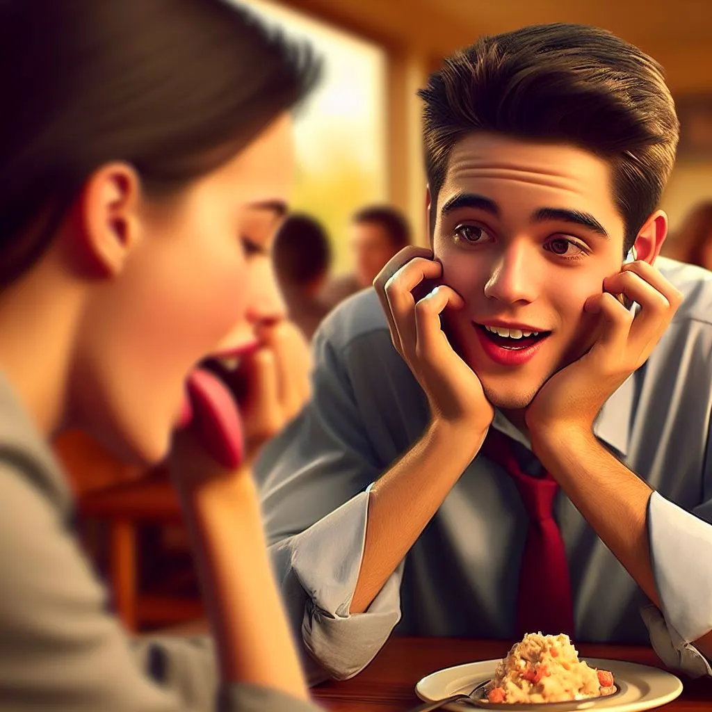A boy sits across the desk from his date, nervously licking his lips even as wearing out communique. The photograph captures the pleasure and uncertainty of a number one date, highlighting the diffused gestures that betray his underlying emotions and prompting the question: what does it mean while a person licks his lips?