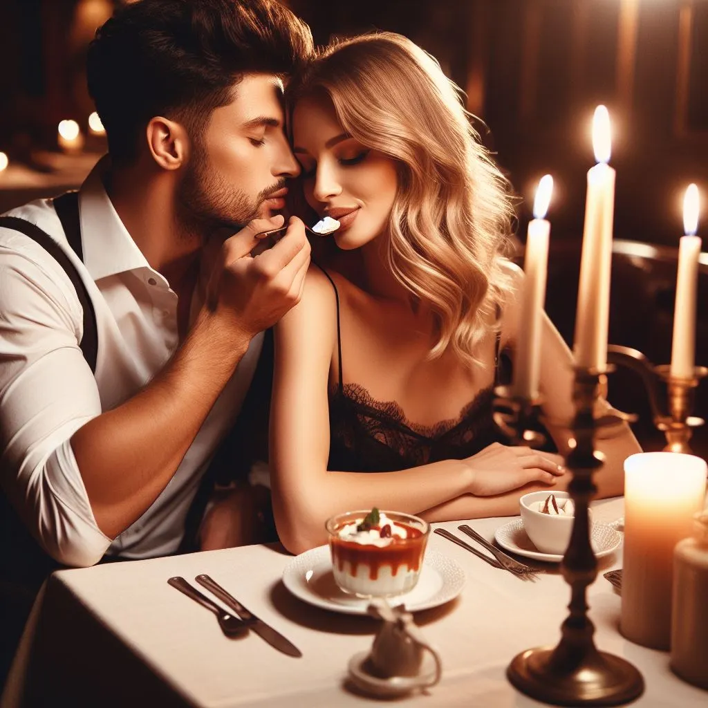 A couple at a candlelit dinner, the man or woman smelling the female's armpit whilst stealing a kiss. What does it suggest when a man smells your armpits?