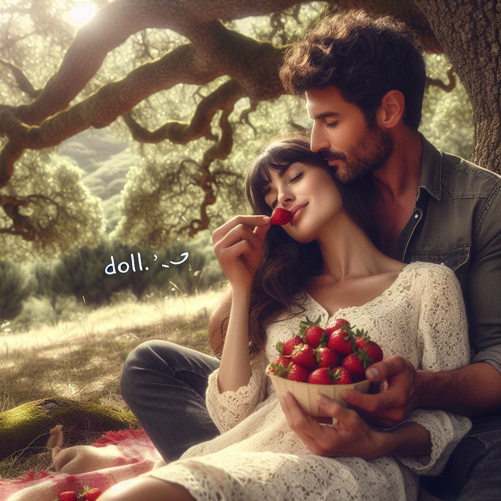 In a serene scene, a 35-year-old couple nestled under a sprawling oak tree. The man lovingly feeds his partner strawberries, whispering sweet nothings as he affectionately calls her 'doll.' What does it mean when a guy calls you doll?