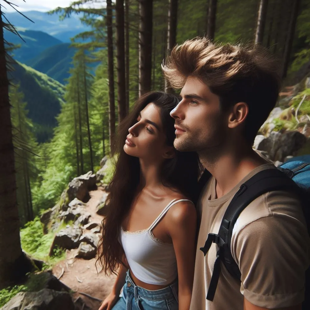 A couple setting off on a beautiful stroll through verdant trees. Inhaling deeply from the glittering mountain air mixed with the earthy, heavy aroma of his female friend's hair, the lover pauses to acknowledge the vista. What does it signify when a man detects your scent?