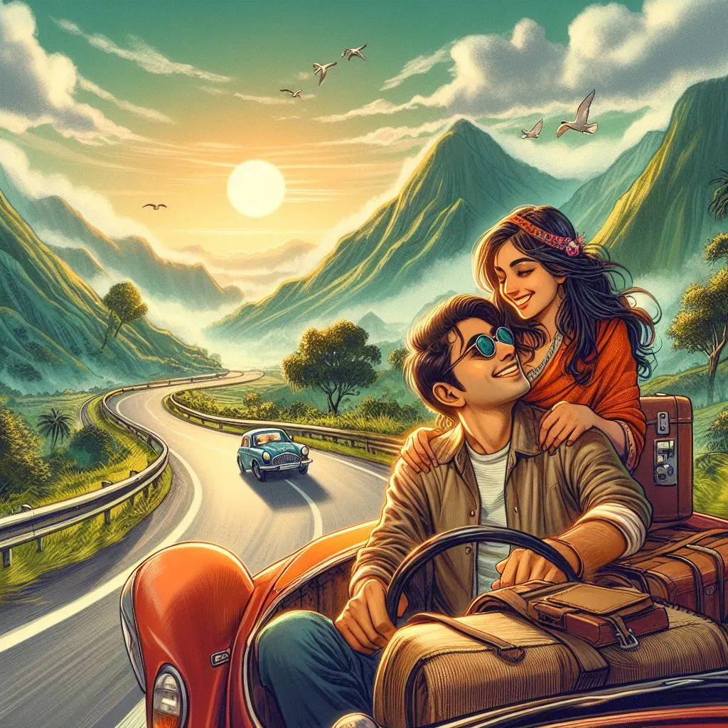 On a winding road through picturesque landscapes, the couple drives on a road trip. The boy steals glances at the girl with a spontaneous blush and smile, cherishing the journey as much as the destination. What does it mean that a man blushes and smiles at you?