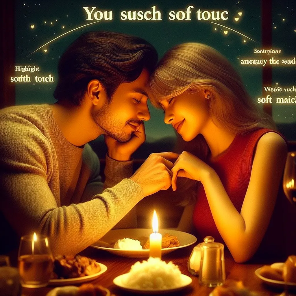 A couple dines at a candlelit restaurant, lost in each other's gaze. The boyfriend reaches across the table to touch his girlfriend's hand, murmuring "You have such a soft touch," prompting thoughts on "what does it mean when a guy calls you soft.