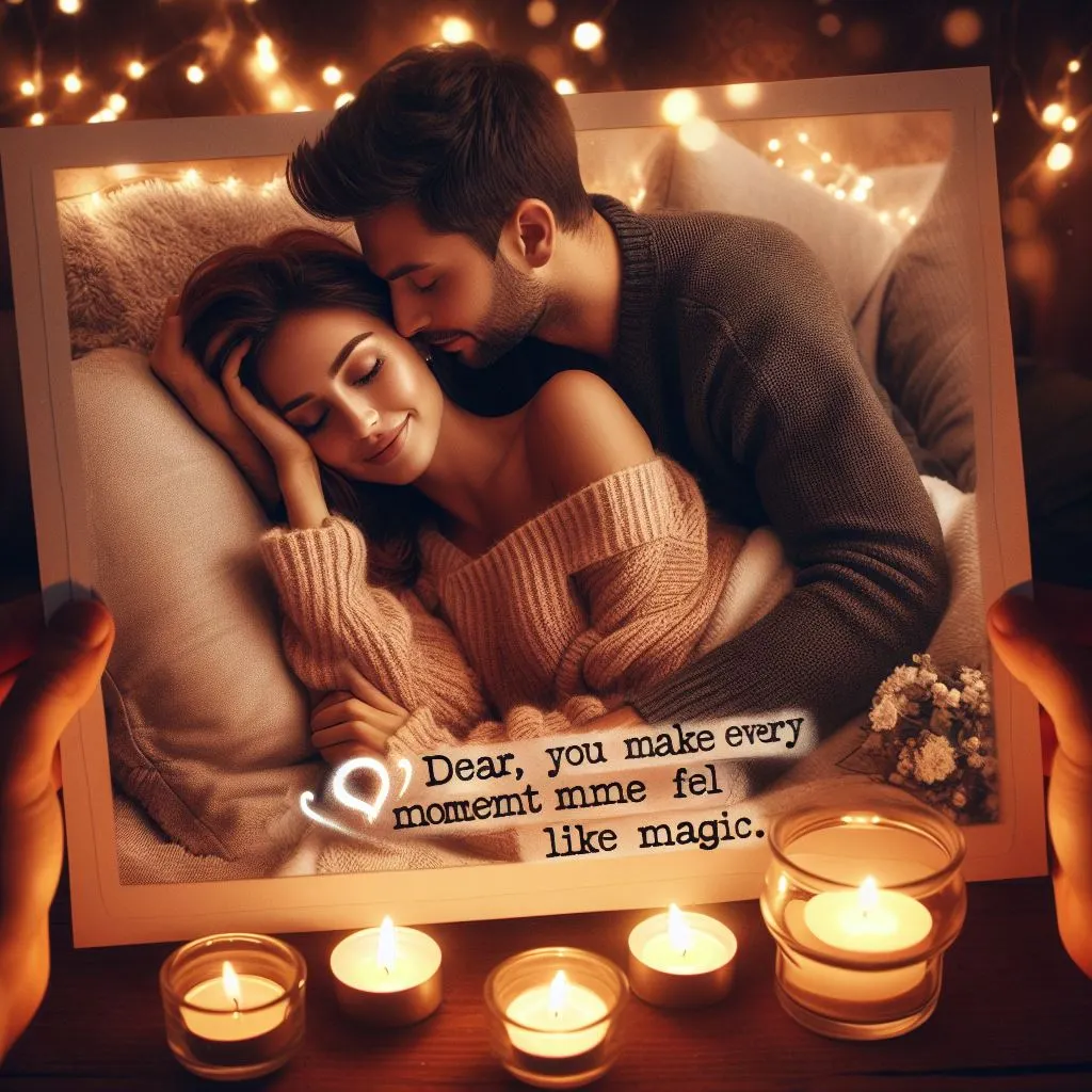 A couple snuggles on the sofa surrounded by soft blankets and glowing candles. The guy affectionately calls his female friend "expensive" as he holds her hand, prompting thoughts on "What does it suggest when a man calls you dear?
