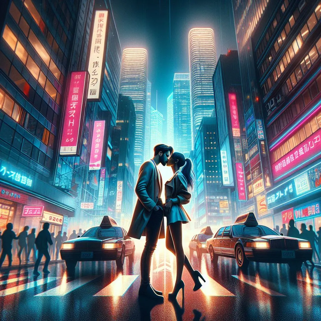 A couple stands on a hectic city road at night time, surrounded by way of towering skyscrapers and neon lights.
The man leans down to steal a kiss from his girlfriend, igniting thoughts on "what does it mean when a guy kisses you deeply?