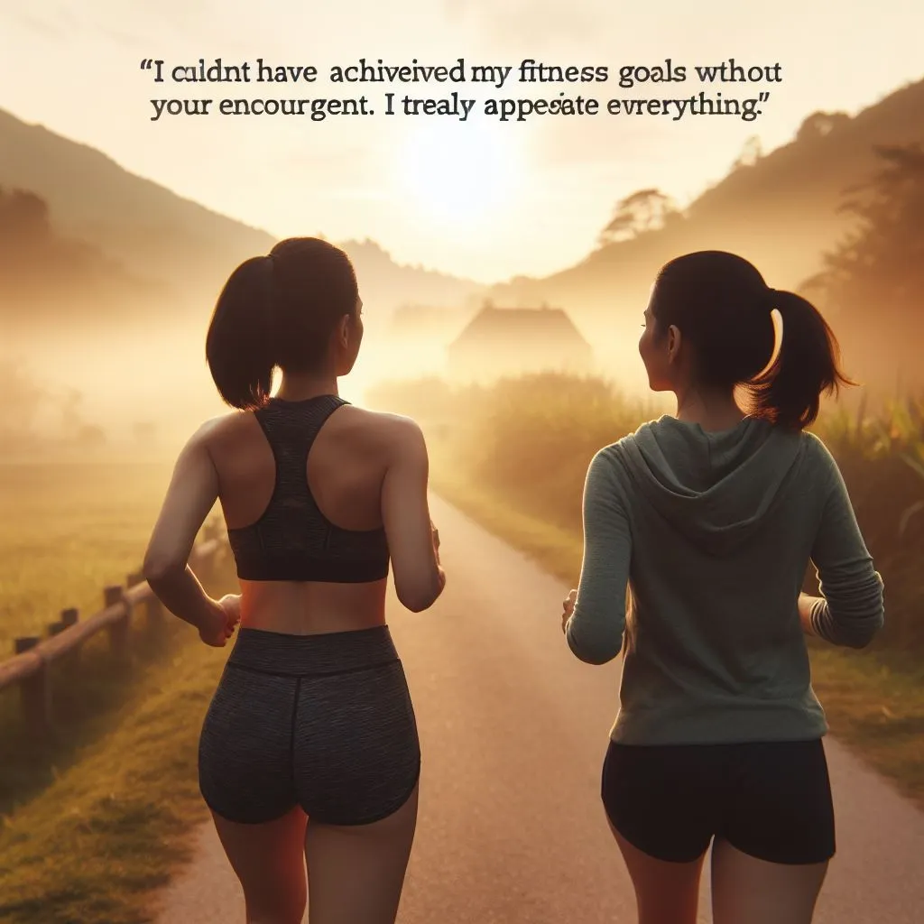 An individual jogs on a scenic path in the early morning, expressing gratitude to their supportive buddy for assisting them to reap health goals, looking for "Another Way to Say I Appreciate Your Help.